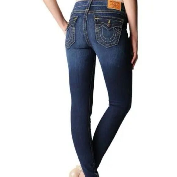 TRUE RELIGION Serena DARK WASH LOW WAIST SKINNY JEANS STYLE WCJN6CR8 - Picture 3 of 10